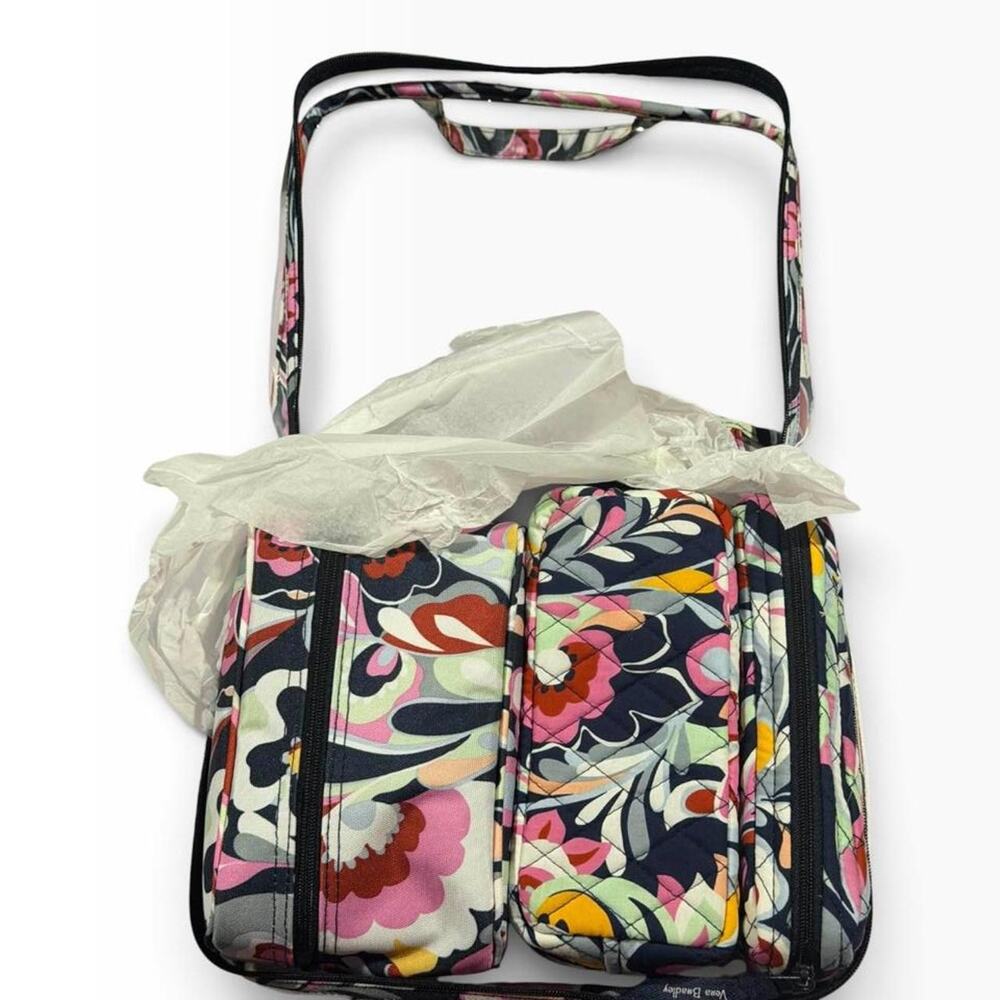 Vera Bradley 3 Piece Travel Cosmetic Set Floral Toiletry Makeup Bags Organizer